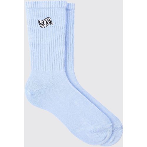 Chaussettes délavées à broderie - Ofcl - ONE SIZE - Boohooman - Modalova