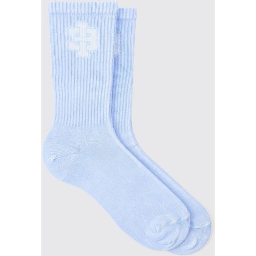 Acid Wash 13 Jacquard Socks In Blue - Boohooman - Modalova