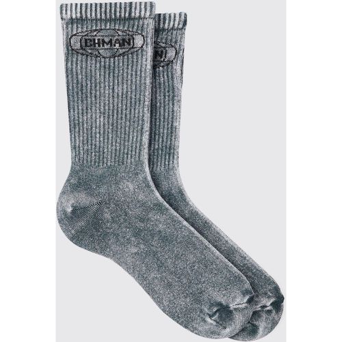 Chaussettes délavées à imprimé BHM - ONE SIZE - Boohooman - Modalova