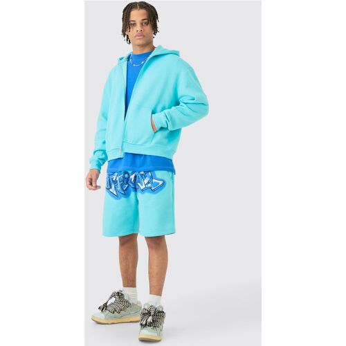 Ensemble oversize zippé à imprimé graffiti - S - Boohooman - Modalova