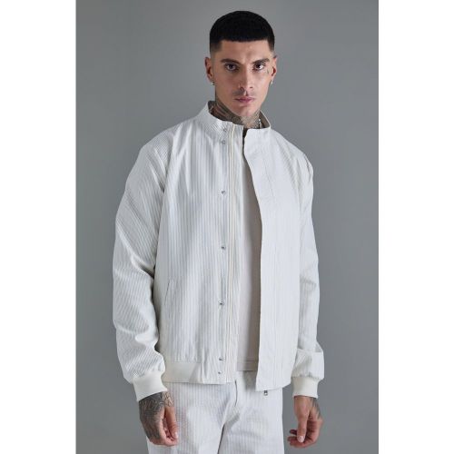 Tall - Veste habillée à col cheminée et rayures - 36 - Boohooman - Modalova