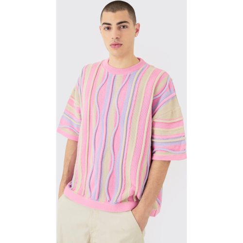 T-shirt oversize à motif jacquard - S - Boohooman - Modalova