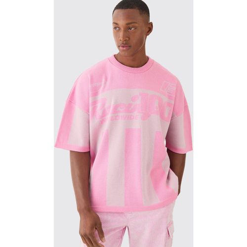 T-shirt oversize rayé en maille - S - Boohooman - Modalova