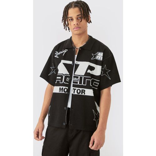 Chemise large imprimé moto - S - Boohooman - Modalova