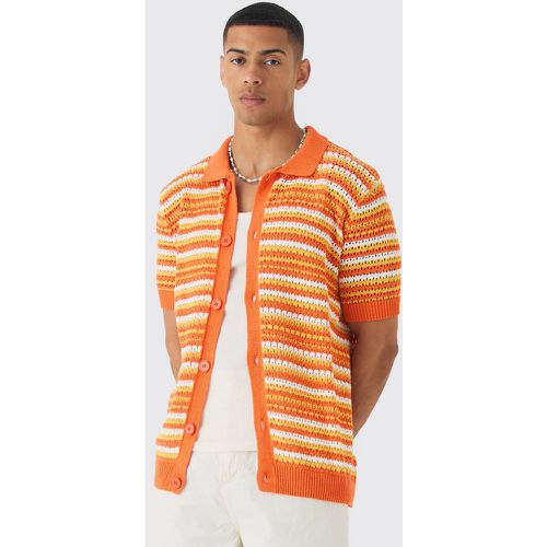 Polo oversize rayé à coutures apparentes - L - Boohooman - Modalova