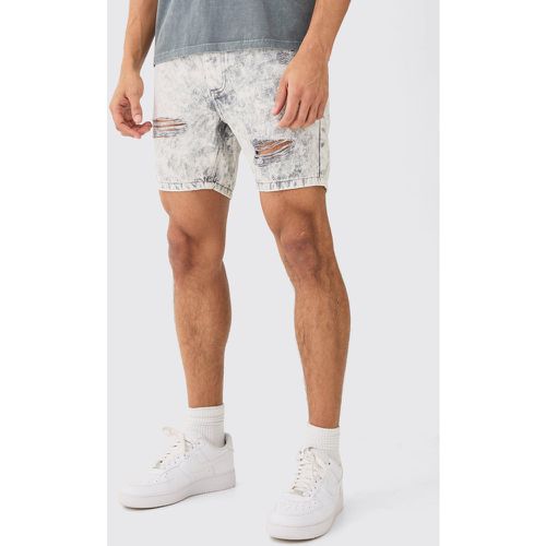 Short slim en jean déchiré - L - Boohooman - Modalova