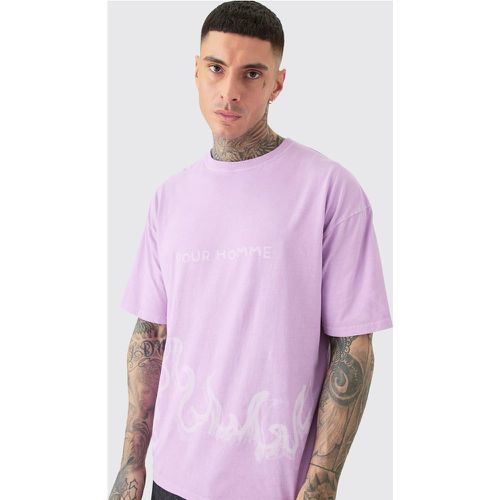 Tall Oversized Printed T-shirt In Pink - Boohooman - Modalova