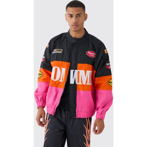 Veste biker oversize en twill homme - S - Boohooman - Modalova