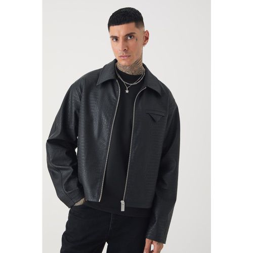 Tall - Veste Harrington oversize texturée - XL - Boohooman - Modalova