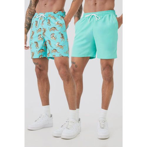 Lot de 2 shorts de bain super courts - S - Boohooman - Modalova