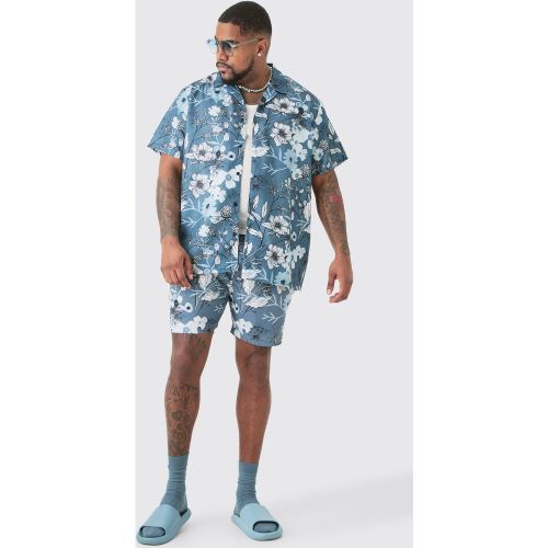 Grande taille - Ensemble avec chemise fleurie et short de bain - XXXL - Boohooman - Modalova