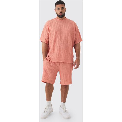 Grande taille - Ensemble texturé avec t-shirt et short homme - XXL - Boohooman - Modalova