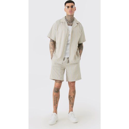 Tall - Ensemble avec chemise rayée et short homme - S - Boohooman - Modalova