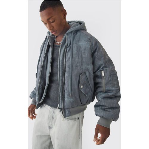 Bomber oversize délavé matelassé homme - S - Boohooman - Modalova