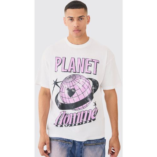 T-shirt oversize à imprimé planète - L - Boohooman - Modalova