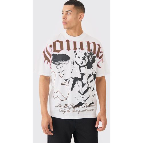 Oversized Extended Neck Large Scale Graphic T-shirt - Boohooman - Modalova