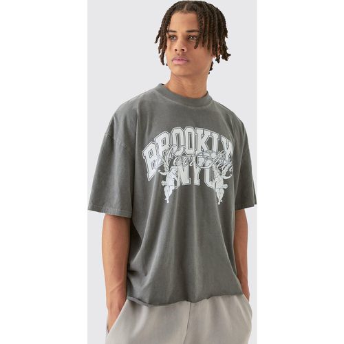 Oversized Boxy Brooklyn Nyc Washed T-shirt - Boohooman - Modalova