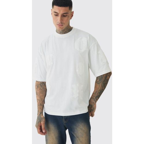 Tall - T-shirt oversize à écusson cachemire - S - Boohooman - Modalova