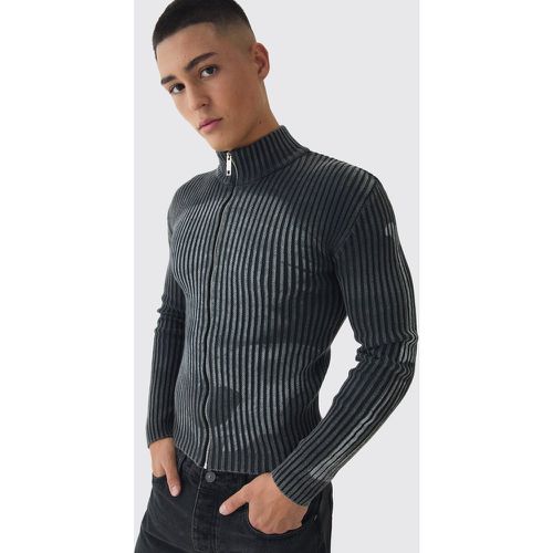 Veste en maille délavée à imprimé squelette - S - Boohooman - Modalova