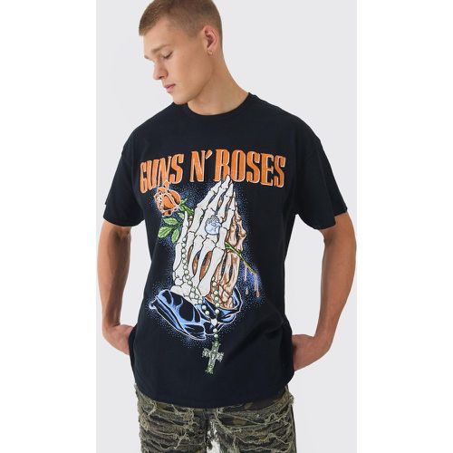 Oversized Guns n Roses License Print T-Shirt - S - Boohooman - Modalova