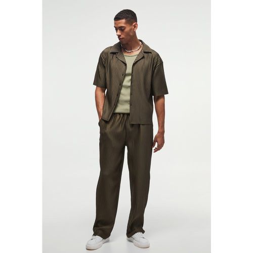 Ensemble oversize avec chemise oversize et pantalon droit plissé - S - Boohooman - Modalova