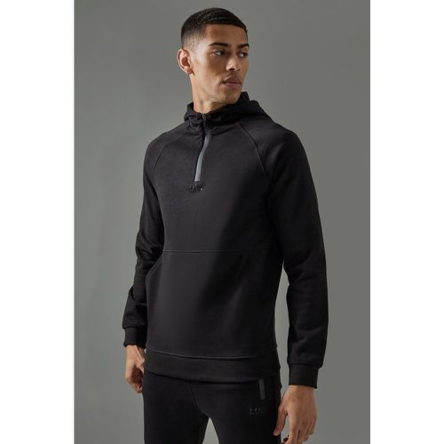 Sweat à capuche en polaire à col zippé - MAN Active homme - S - Boohooman - Modalova