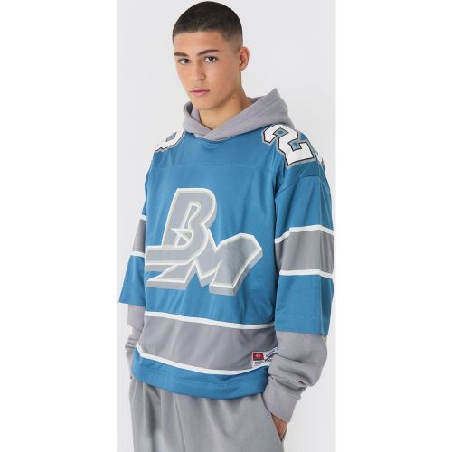 Sweat à capuche oversize en mesh - M - Boohooman - Modalova