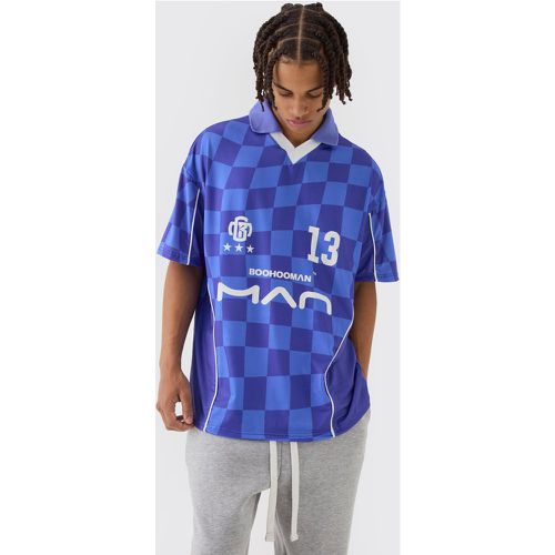 Top de football oversize à carreaux - MAN - S - Boohooman - Modalova