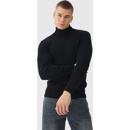 Pull habillé à col roulé en maille côtelée - S - Boohooman - Modalova