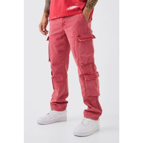 Pantalon cargo épais délavé - 28 - Boohooman - Modalova