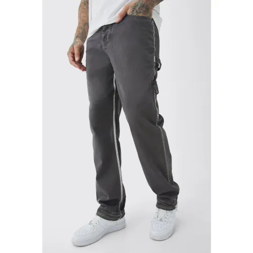 Tall - Pantalon charpentier à effet contrastant - 30 - Boohooman - Modalova