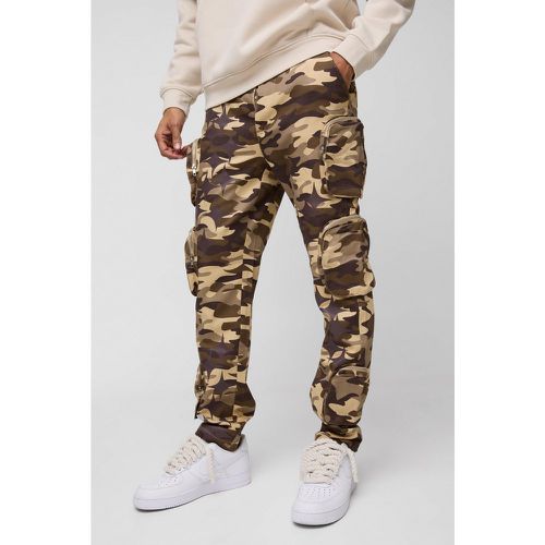 Pantalon cargo slim à poches multiples et imprimé camouflage - 28 - Boohooman - Modalova