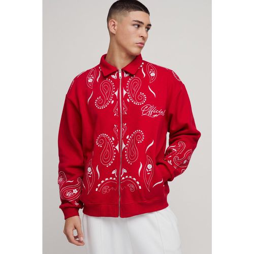 Veste Harrington oversize à broderie cachemire - S - Boohooman - Modalova