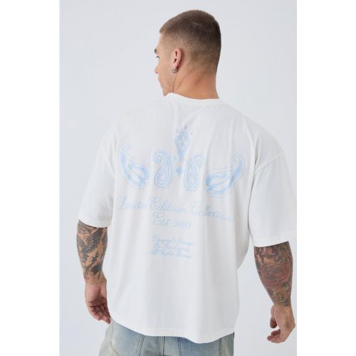 T-shirt oversize à imprimé cachemire - S - Boohooman - Modalova