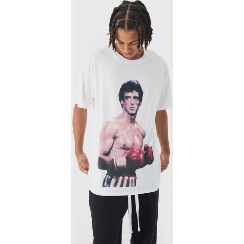 Oversized Rocky License Print T-Shirt - L - Boohooman - Modalova