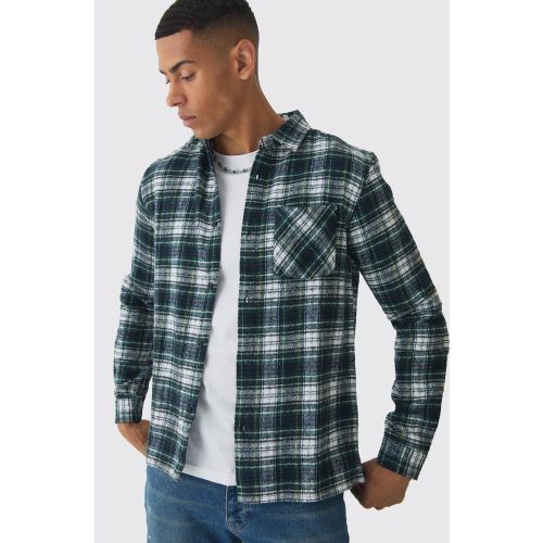 Chemise à carreaux et manches longues - S - Boohooman - Modalova