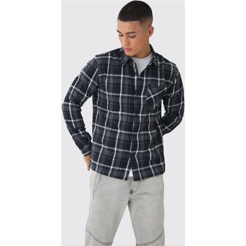 Chemise à carreaux et manches longues - S - Boohooman - Modalova