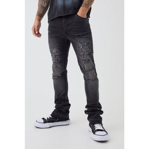 Jean flare skinny à volants - 36R - Boohooman - Modalova