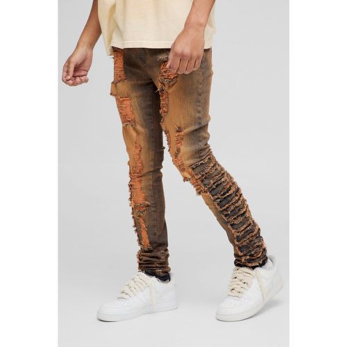 Jean skinny déchiré à volants - 28R - Boohooman - Modalova