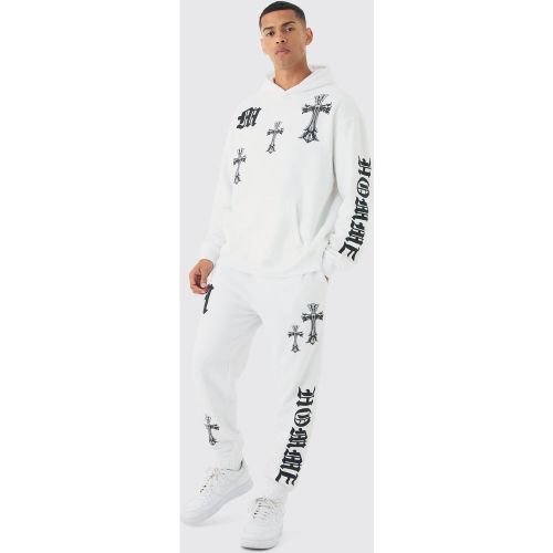 Survêtement oversize à imprimé croisé - L - Boohooman - Modalova