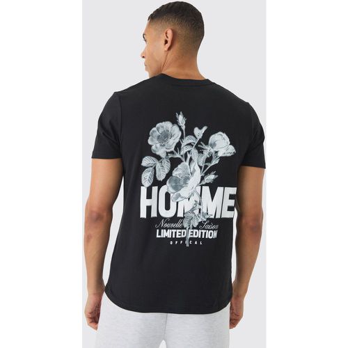 T-shirt cintré délavé fleuri - S - Boohooman - Modalova