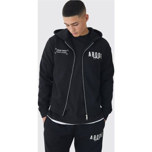 Sweat à capuche zippé à imprimé graffiti - XL - Boohooman - Modalova