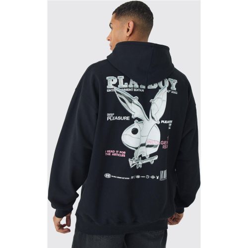 Sweat à capuche oversize universitaire à imprimé Playboy homme - S - Boohooman - Modalova