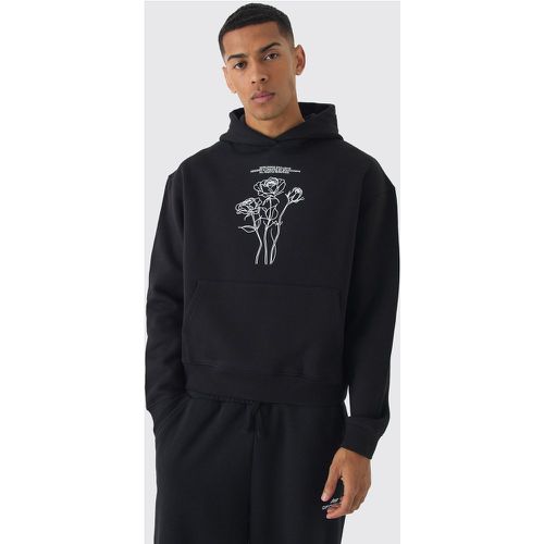 Sweat à capuche oversize fleuri - L - Boohooman - Modalova