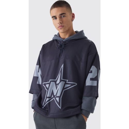 Top de hockey oversize en mesh - S - Boohooman - Modalova