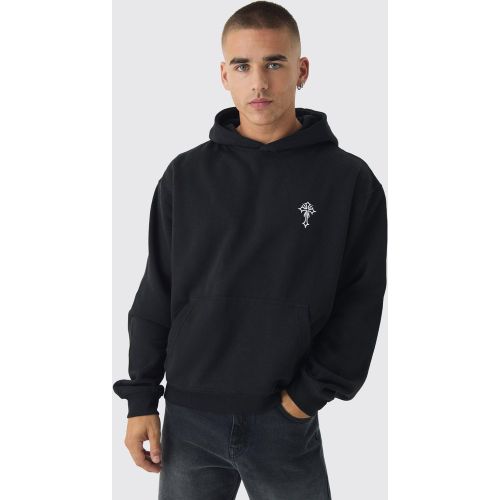 Sweat à capuche oversize à imprimé croisé - S - Boohooman - Modalova