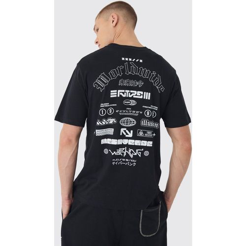 T-shirt oversize imprimé Worldwide - M - Boohooman - Modalova