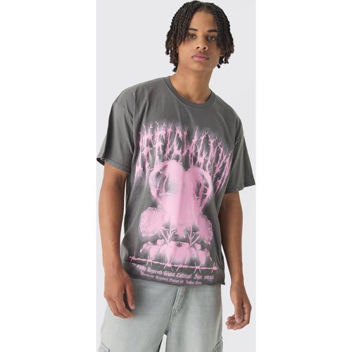 T-shirt oversize imprimé cœur - XS - Boohooman - Modalova