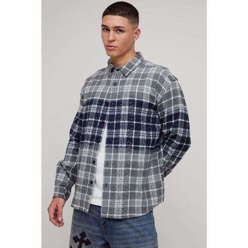 Chemise oversize délavée à carreaux - S - Boohooman - Modalova