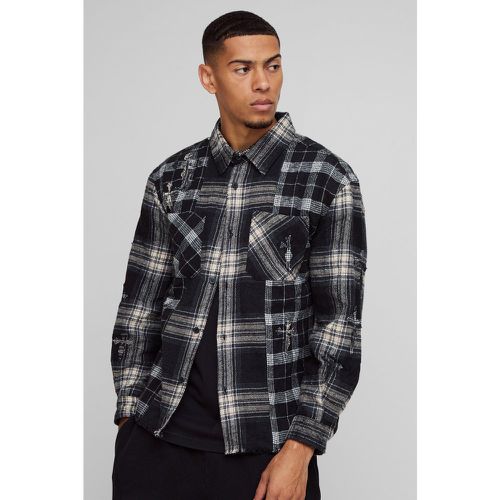 Chemise oversize bicolore à carreaux - S - Boohooman - Modalova